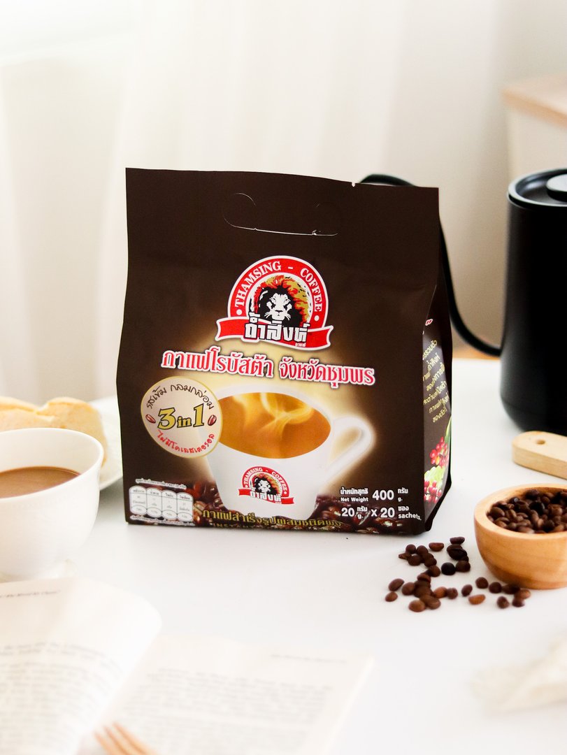 กาแฟแท้ 100% คั่ว ตรา ถ้ำสิงห์