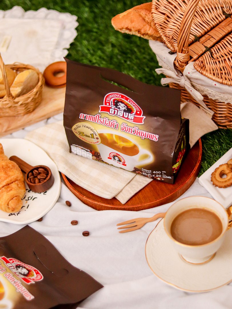 กาแฟแท้ 100% คั่ว ตรา ถ้ำสิงห์