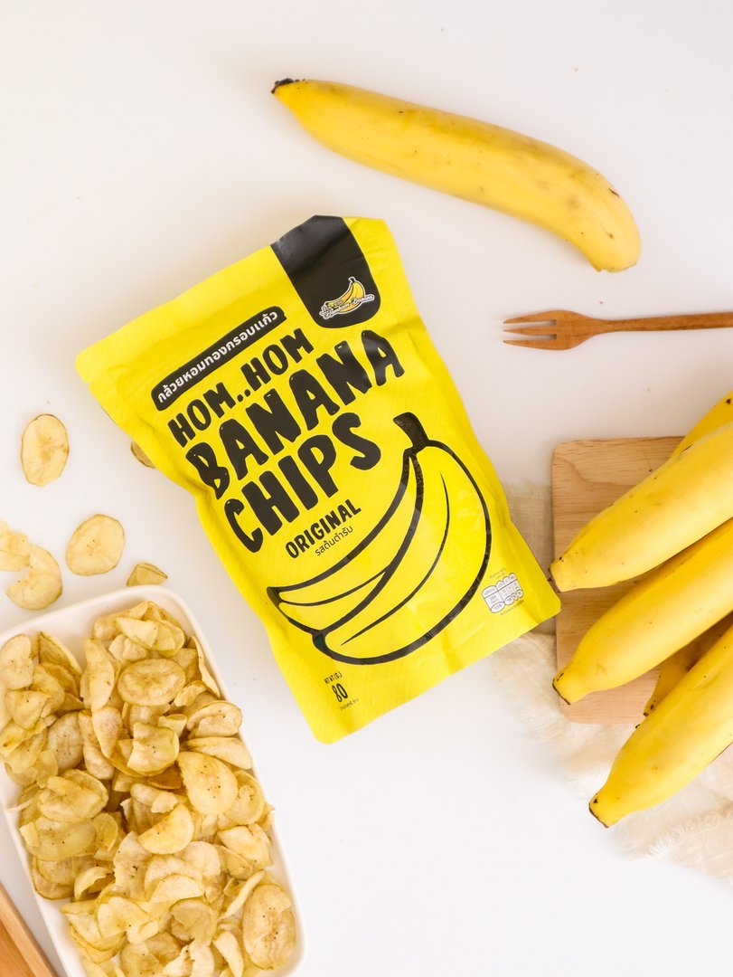 กล้วยหอมทองกรอบแก้ว ขนาด 80 กรัม ตรา ฮ้อม หอม