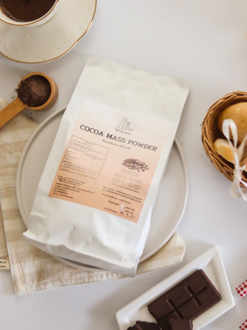 Cocoa Mass powder แบบถุง ขนาด 500 กรัม ตรา โกโก้ตาหลวง
