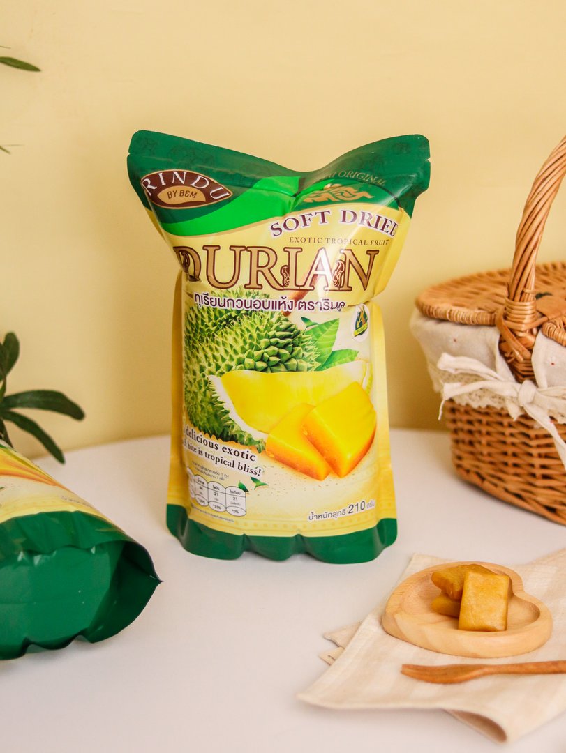 ทุเรียนกวนอบแห้ง ขนาด 210 กรัม ตรา รินดู