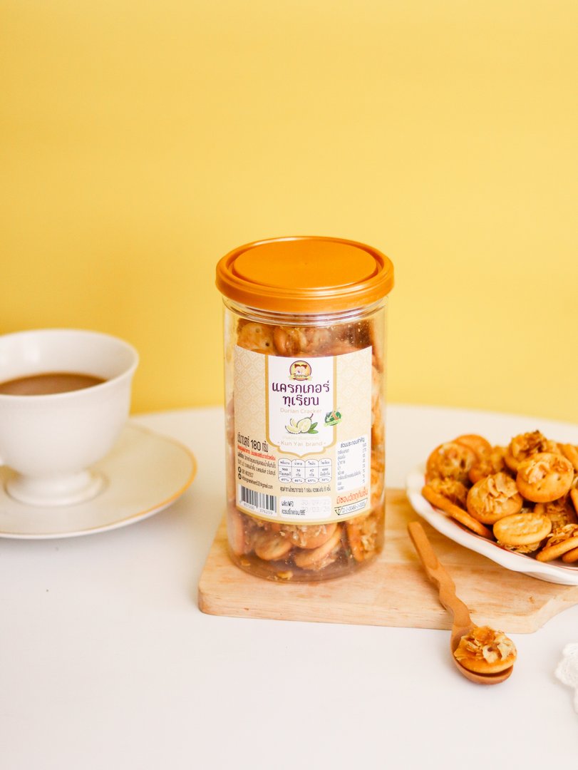 แครกเกอร์ทุเรียน ขนาด 180 กรัม ตรา คุณยาย2