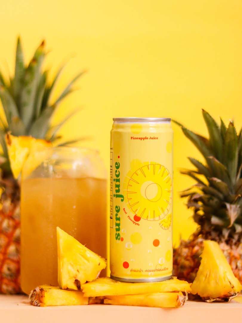 น้ำสับปะรดพร้อมดื่ม ขนาด 220 มล. x 24 กระป๋อง ตรา ชัวร์จูส
