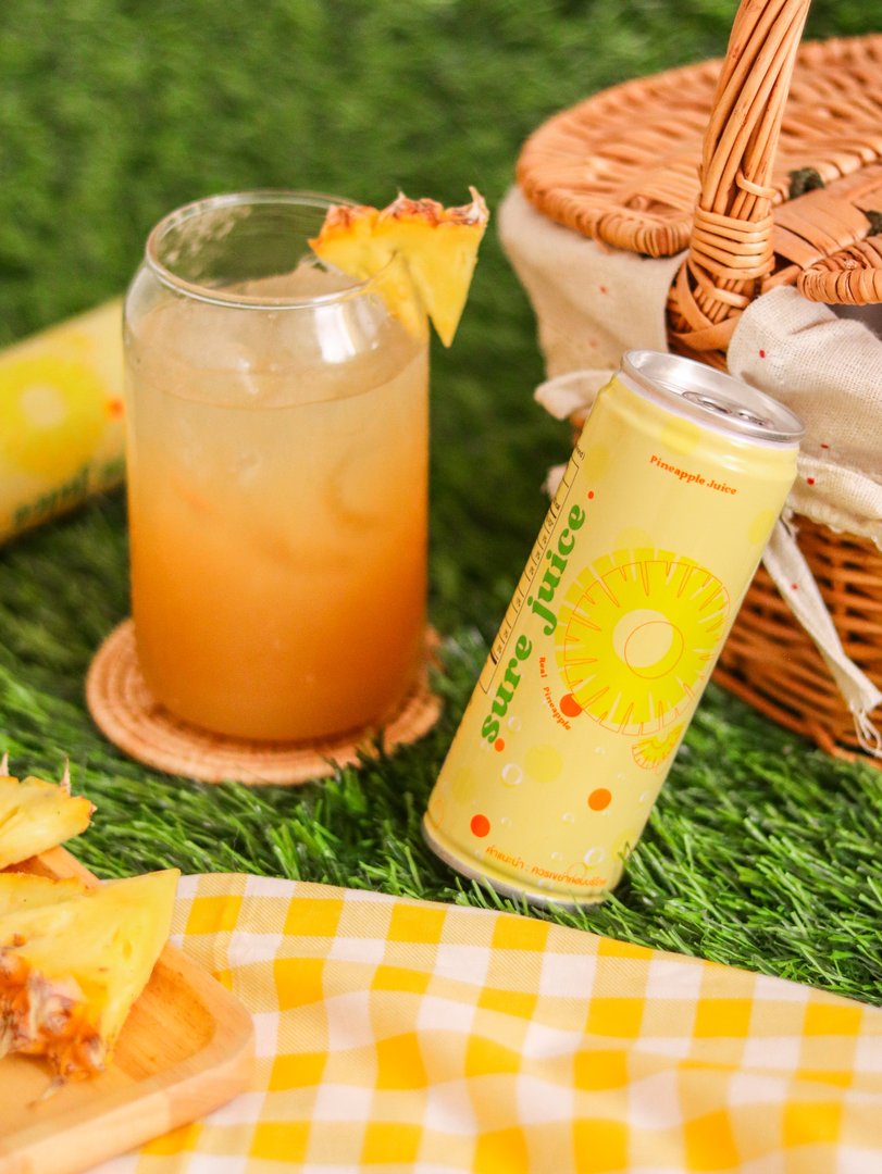 น้ำสับปะรดพร้อมดื่ม ขนาด 220 มล. x 24 กระป๋อง ตรา ชัวร์จูส