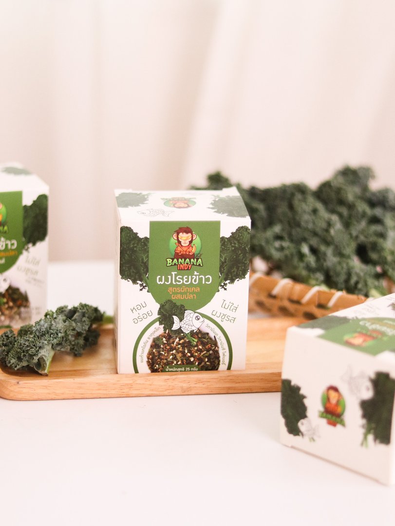 ผงโรยข้าว สูตรผักเคลผสมปลา ขนาด 25 กรัม ตรา บานาน่าอินดี้