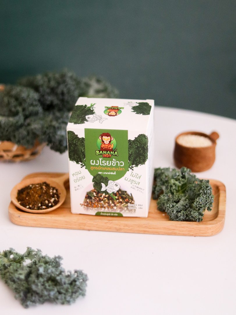 ผงโรยข้าว สูตรผักเคลผสมปลา ขนาด 25 กรัม ตรา บานาน่าอินดี้