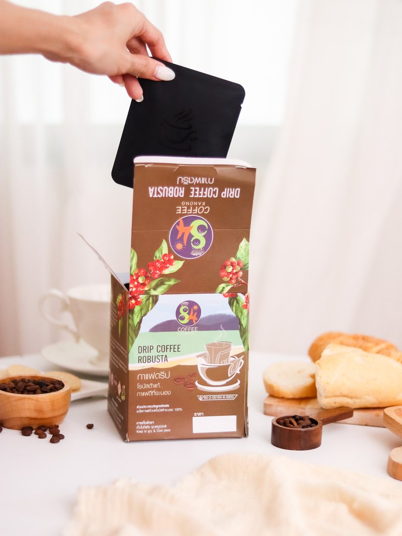กาแฟดริป โรบัสต้า 100% ตรา 84