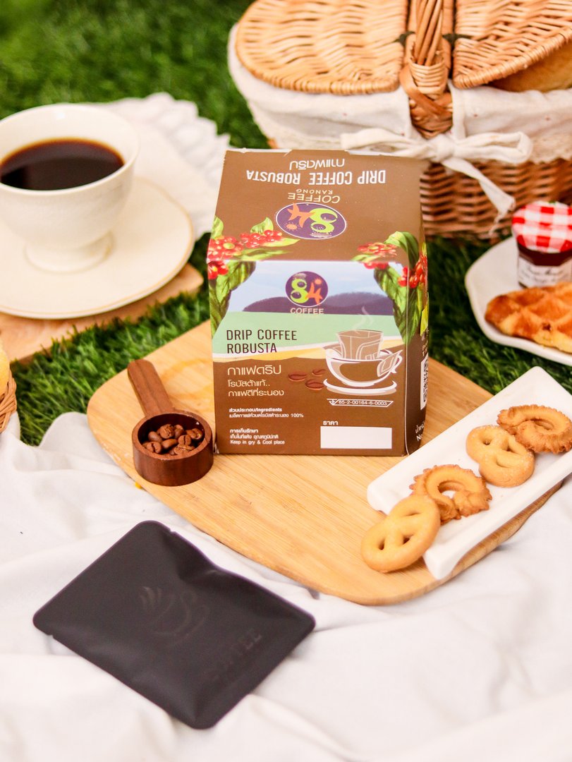 กาแฟดริป โรบัสต้า 100% ตรา 84
